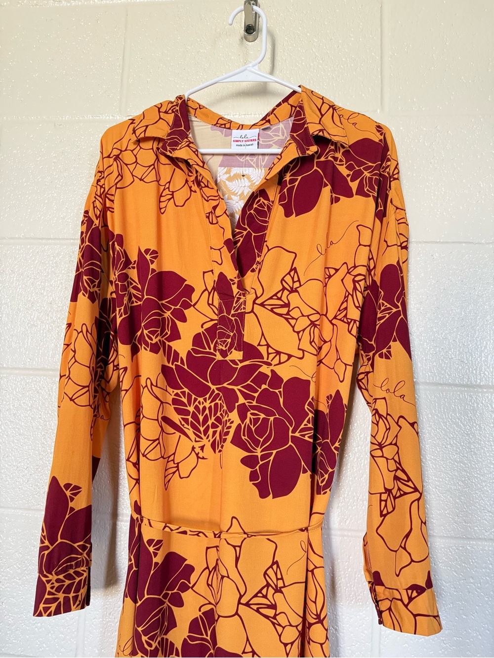 Makanani Dress Simply Sisters by Lola Miller Woven Bamboo Aloha Wear Hilo Sz S - Picture 4 of 12